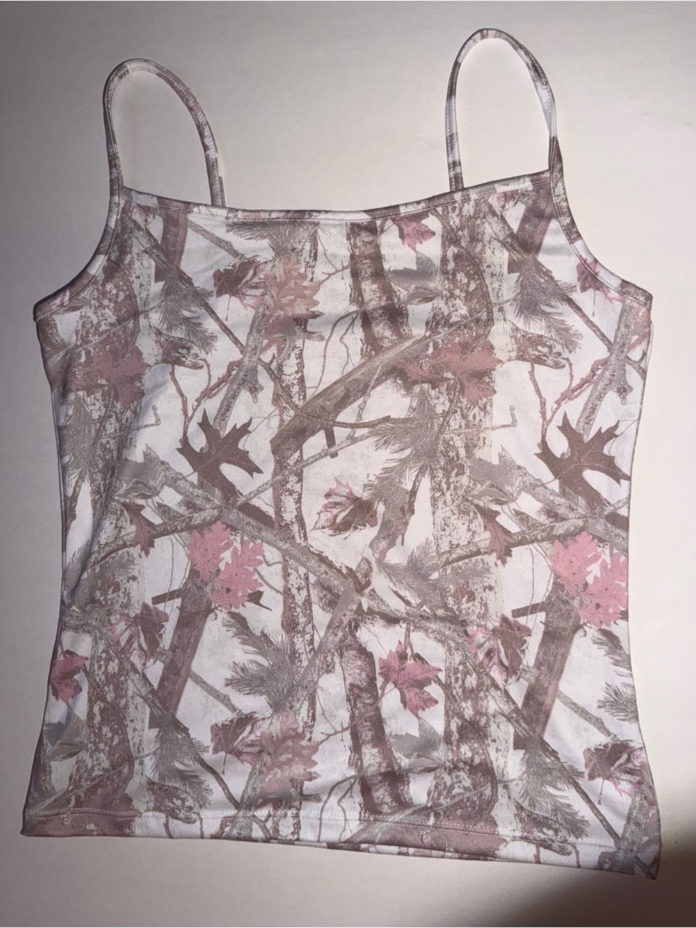 Aeropostale Pink and Brown Camo Spaghetti Strap Tank